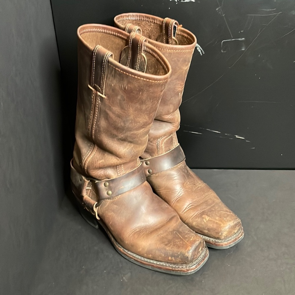 Frye brown harness boots 7 1/2. Well loved.